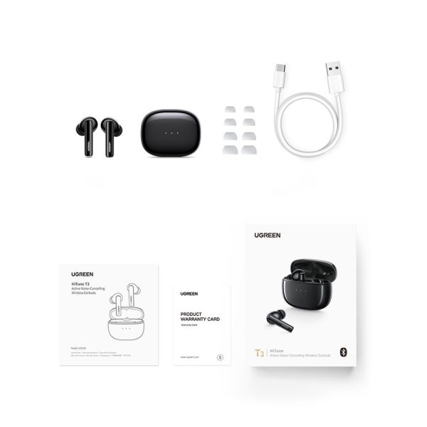 Bluetooth bezvadu austiņas TWS ANC WS106 HITUNE T3 Black