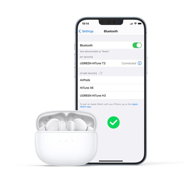 Bluetooth bezvadu austiņas TWS ANC WS106 HITUNE T3 White White
