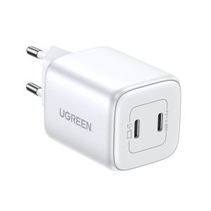 Ātrs GAN 2X USB-C 45W QC PD baltais lādētājs