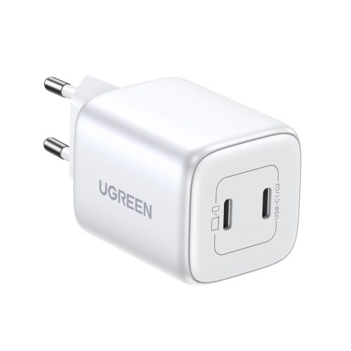 Ātrs GAN 2X USB-C 45W QC PD baltais lādētājs