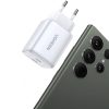Ātrs GAN 2X USB-C 45W QC PD baltais lādētājs