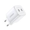 Ātrs GAN 2X USB-C 45W QC PD baltais lādētājs