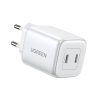 Ātrs GAN 2X USB-C 45W QC PD baltais lādētājs