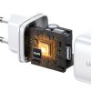 Ātrs GAN 2X USB-C 45W QC PD baltais lādētājs