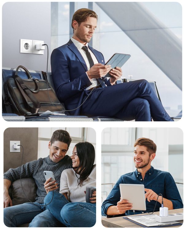 Ātrs GAN 1X USB-C 30W PD Nexode Minia Biała lādētājs