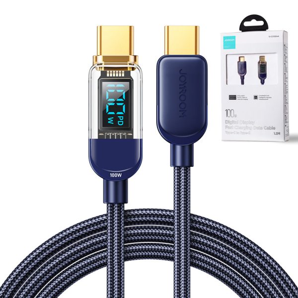 Kabelis USB-C kabelis ātrai uzlādēšanai un datu pārsūtīšanai 100W 1,2 m zilā krāsā