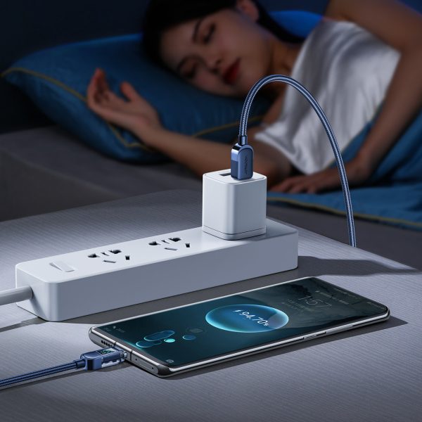 Kabelis USB-C kabelis ātrai uzlādēšanai un datu pārsūtīšanai 100W 1,2 m zilā krāsā