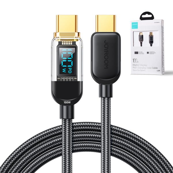 Kabelis USB-C kabelis ātrai uzlādēšanai un datu pārsūtīšanai 100W 1,2 m melnā krāsā