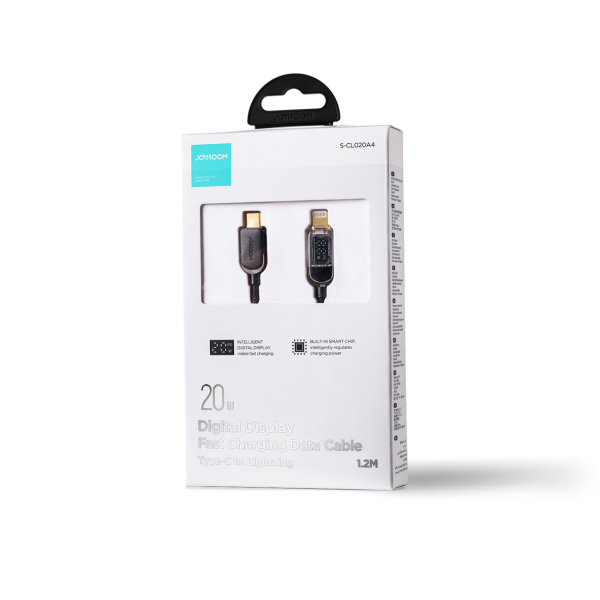 Kabelis Kabelis iPhone USB -C - zibens ar 20 W 1,2 m displeju melnu