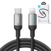 Kabelis Kabelis iPhone USB -C - zibens A10 sērija 20W 1,2m melns