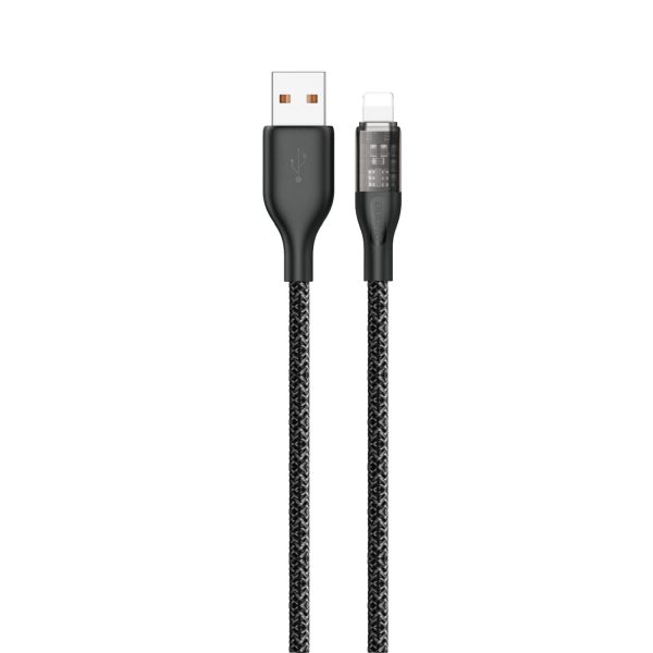 Kapa kabelis ātrai lādēšanai USB - zibens 30 w 1m pelēks Kapa kabelis ātrai lādēšanai USB - zibens 30 w 1m pelēks