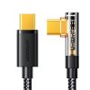 Leņķis USB-C leņķiskais kabelis ātrai uzlādēšanai un datu pārsūtīšanai 100W 1,2 m melnā krāsā