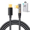 Leņķa kabelis iPhone Lightning - USB -C ātrai uzlādēšanai 20 W 1,2 m melnā krāsā