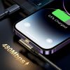 Leņķa kabeļa iPhone zibens - USB lādēšanai un datu pārsūtīšanai 2,4A 1,2m melns