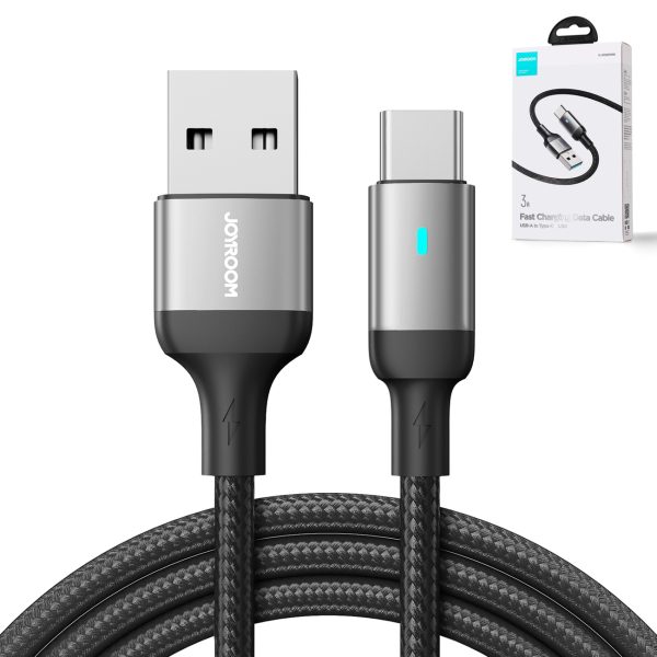 USB kabeļa kabelis - USB -C ātrai A10 sērijas 3A 1,2M melnā krāsai uzlādēšanai