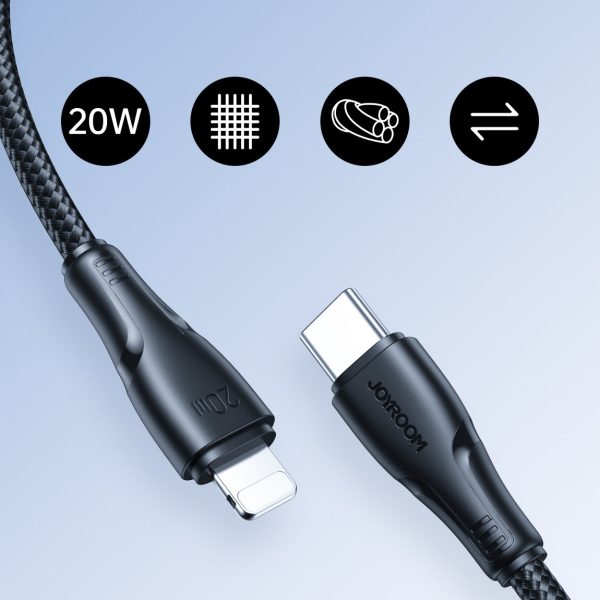 Kabelis iPhone pārspēj sērijas USB -C - zibens 20w 1,2m melns
