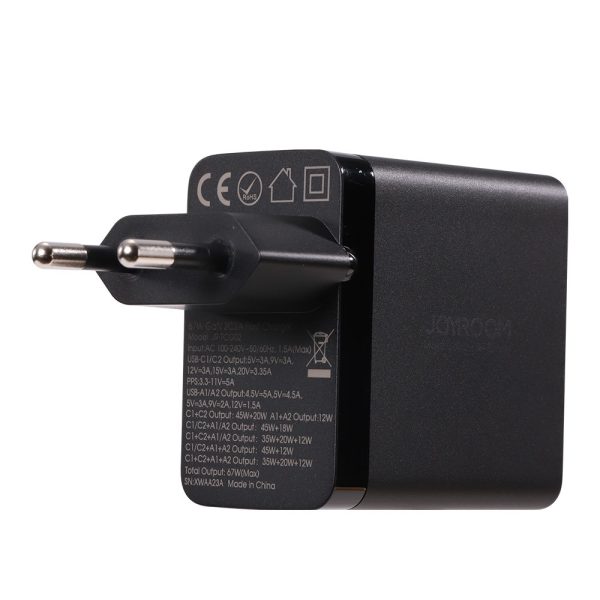 GAN 67W 2X USB 2X USB-C lādētājs + USB-C kabelis 1,2m melns