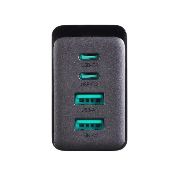 GAN 67W 2X USB 2X USB-C lādētājs + USB-C kabelis 1,2m melns