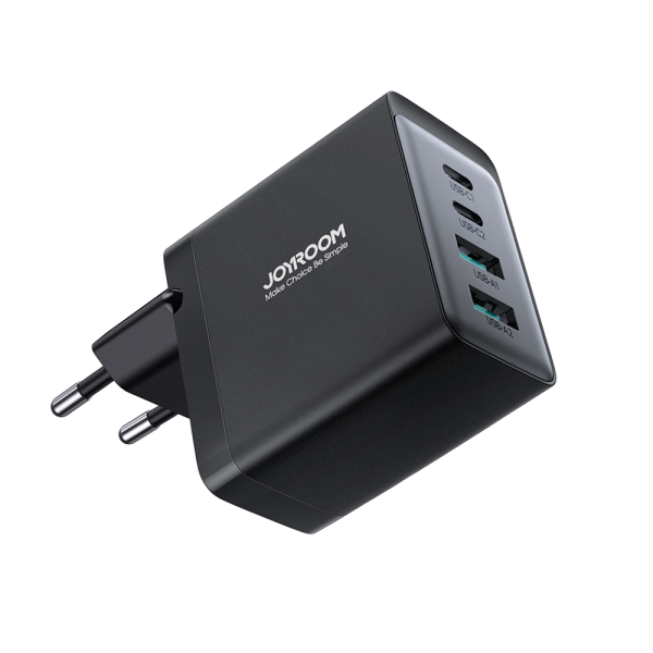 GAN 67W 2X USB 2X USB-C lādētājs + USB-C kabelis 1,2m melns