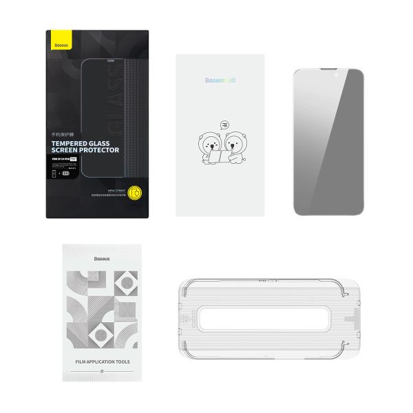 Rūdīts stikls iPhone 14 Pro visam ekrānam 0,3 mm pret spiegu filtru