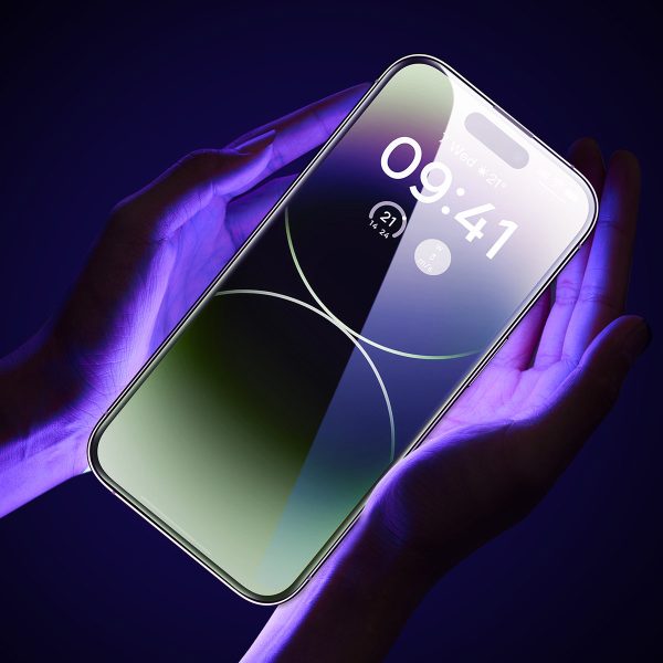 Rūdīts stikls iPhone 14 Pro Max visā ekrānā 0,3 mm pret zilu gaismu