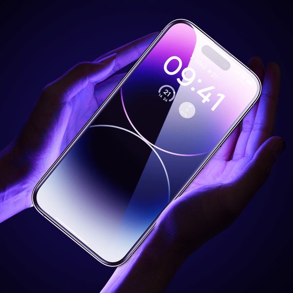 2x rūdīts stikls iPhone 14 Pro visam ekrānam ar 0,3 mm skaļruņa pārsegu