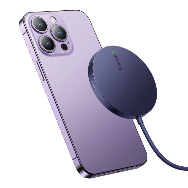 Vienkāršs mini3 magsafe qi 15w violetais magnētiskais induktīvais lādētājs