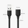 USB 2,0 480MB/s 1,5 m melna kabeļa kabeļa paplašinājuma kabelis
