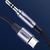 Kabeļu audio kabelis USB -C pinums - mini ligzda 3,5 mm 1m pelēks