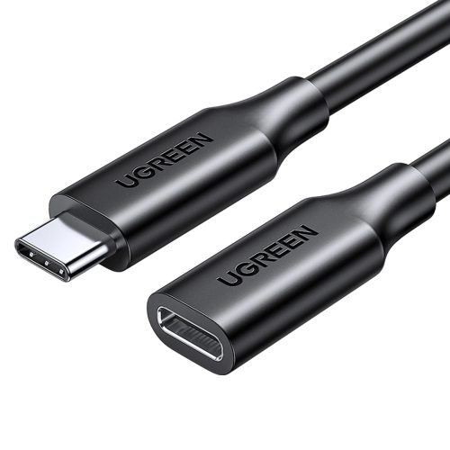 USB-C 100W 10GB/s 1m melna kabeļa pagarinājuma kabelis