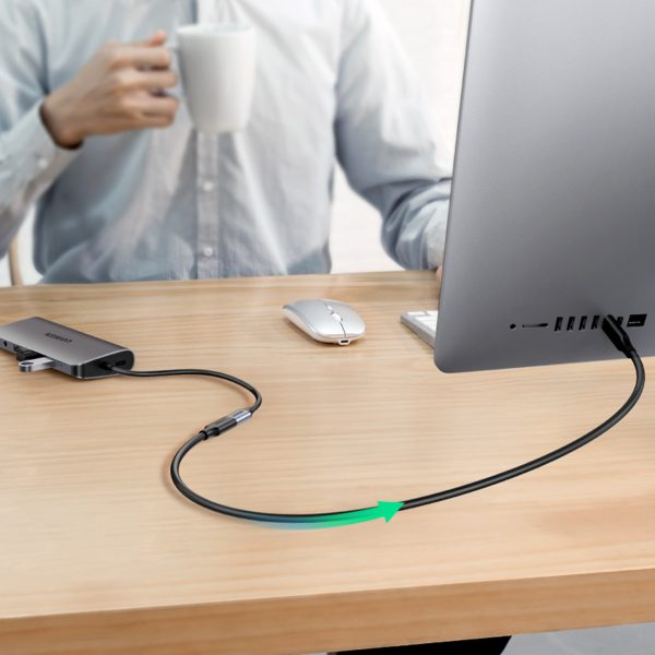 USB-C 100W 10GB/s 1m melna kabeļa pagarinājuma kabelis