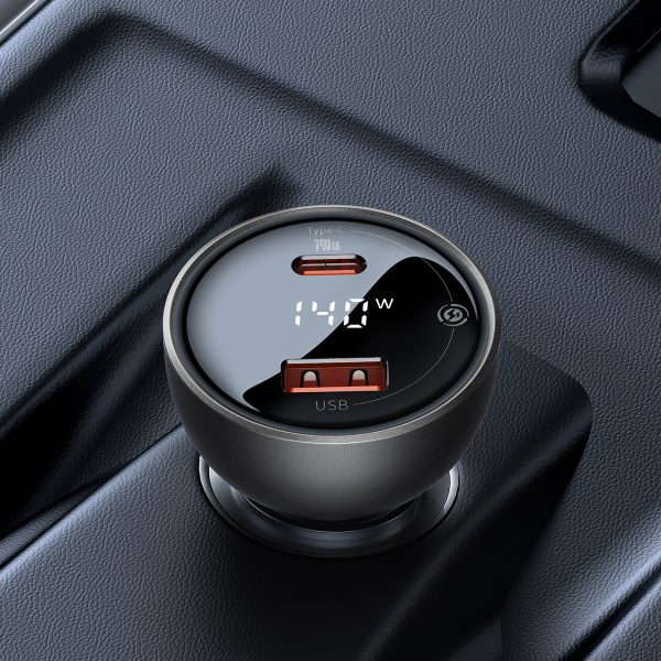 USB-C-C PD3.1 140W automašīnas lādētājs + USB-C 1M