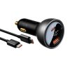 USB-C-C PD3.1 140W automašīnas lādētājs + USB-C 1M