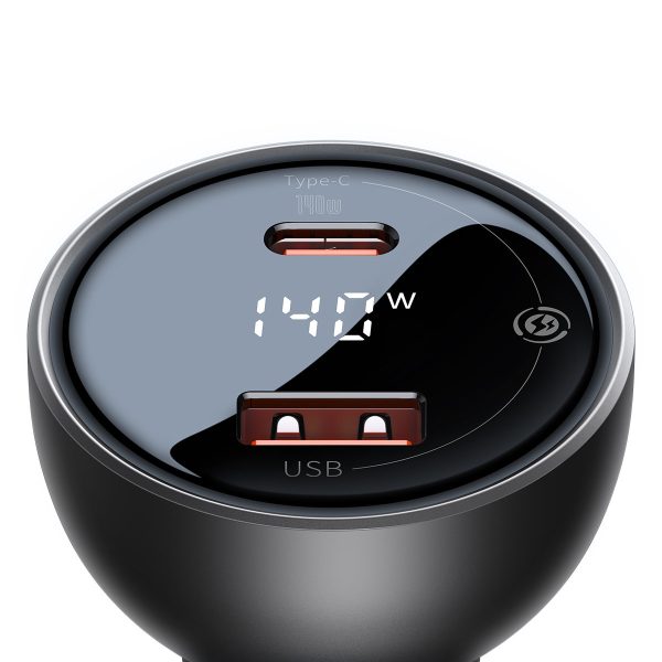 USB-C-C PD3.1 140W automašīnas lādētājs + USB-C 1M