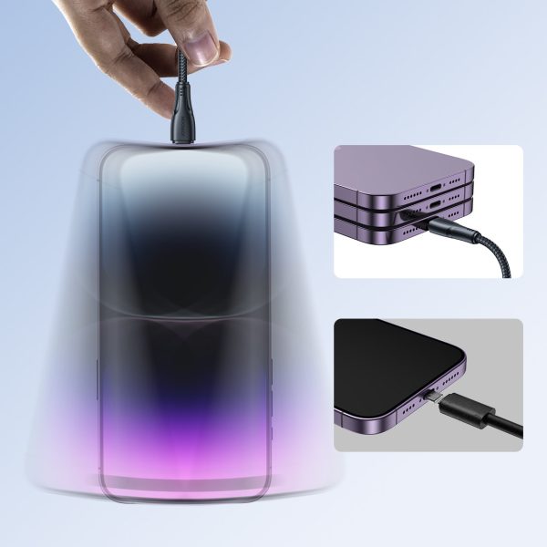 Kabelis Kabelis iPhone USB - zibens 2,4A 0,25 m melns