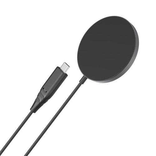 Indukcijas magnētiskais lādētājs iPhone 15w magsafe melnā krāsā