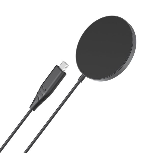 Indukcijas magnētiskais lādētājs iPhone 15w magsafe melnā krāsā