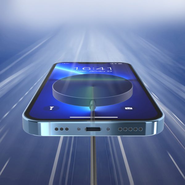 Indukcijas magnētiskais lādētājs iPhone 15w magsafe melnā krāsā