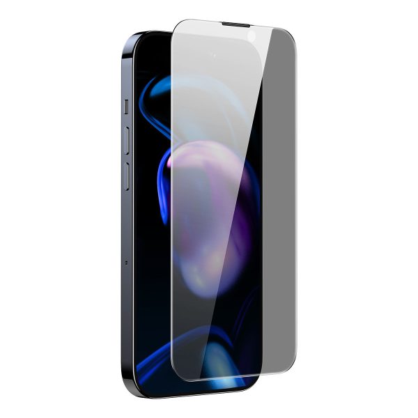 Rūdīts stikls iPhone 14 Pro visam ekrānam 0,4 mm pret spiegu komplekta filtru