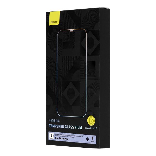 Rūdīts stikls iPhone 14 Pro visam ekrānam 0,4 mm pret spiegu komplekta filtru