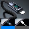 IPhone kabelis ar LED zibens displeju - USB -A 2,4A 1,2m melns