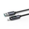 IPhone kabelis ar LED zibens displeju - USB -A 2,4A 1,2m melns
