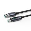 Kabelis Kabelis ar USB-C LED displeju-USB-A 66W 1,2m melns