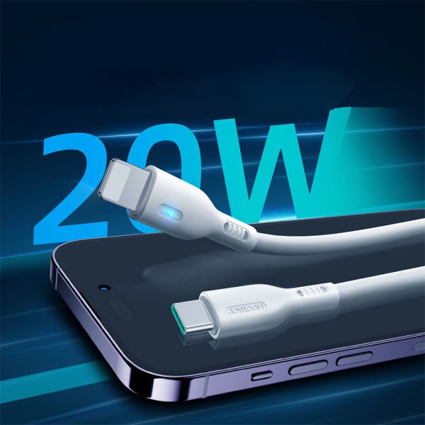 IPhone kabelis ar USB -C LED indikatoru - Lightning 20 W 2m White