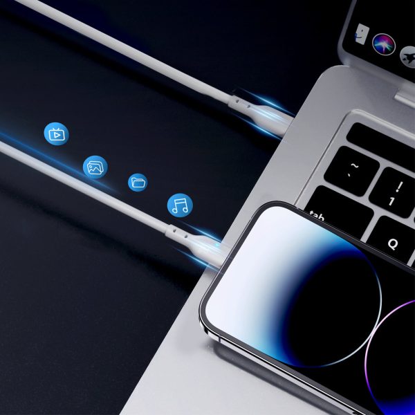 IPhone kabelis ar USB -C LED indikatoru - Lightning 20 W 2m White