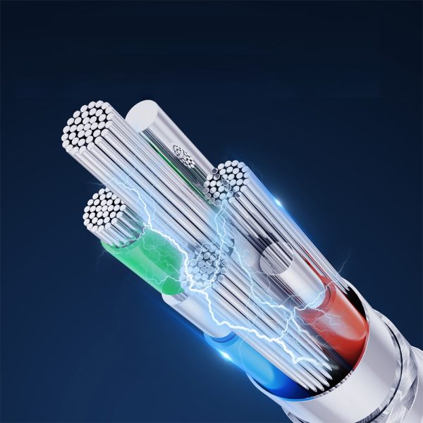 Kabeļa kabelis ar USB LED indikatoru - Micro USB 2,4A 2m balts