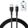 IPhone kabelis ar LED USB - zibens 2,4A 2m melns