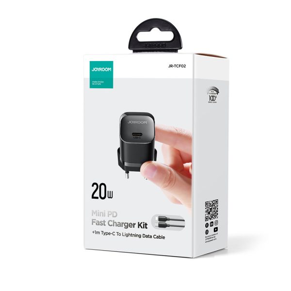 Mini USB-C 20W PD tīkla lādētājs ar iPhone Lightning Black