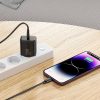 USB-C 20W PD tīkla lādētājs ar iPhone Lightning melnu kabeli