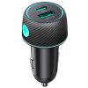 Automašīnas lādētājs 60W PD USB-C USB-A Black